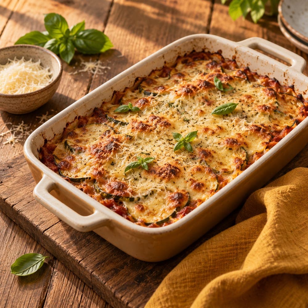 Assadeira de cerâmica com gratinado dourado